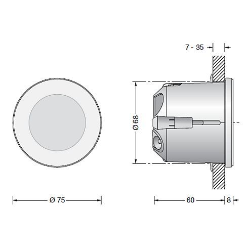 50284.6K3 - ACCENTA LED recessed wall luminaire, copper