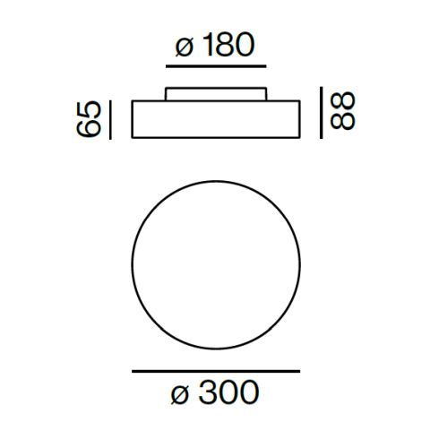 VELA EVO 300 SURFACE D-I SOFT Ceiling luminaire, black