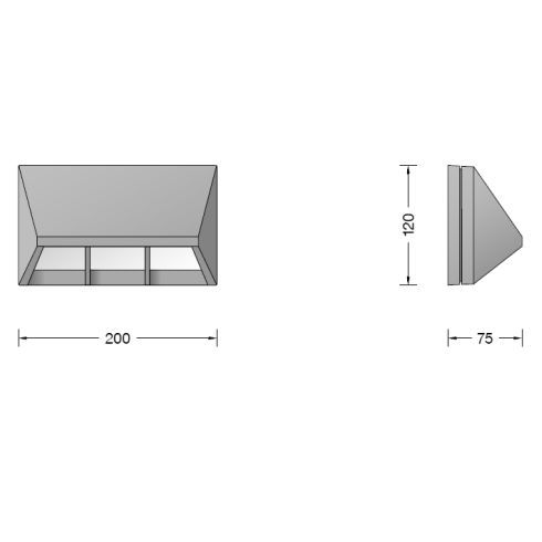 22375A LED wall luminaire, silver