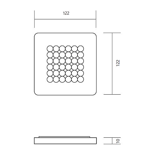 Modul Q 36 Aqua 2700K LED ceiling luminaire 2700K