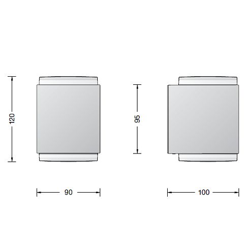 50063.4K3 LED wall luminaire, palladium